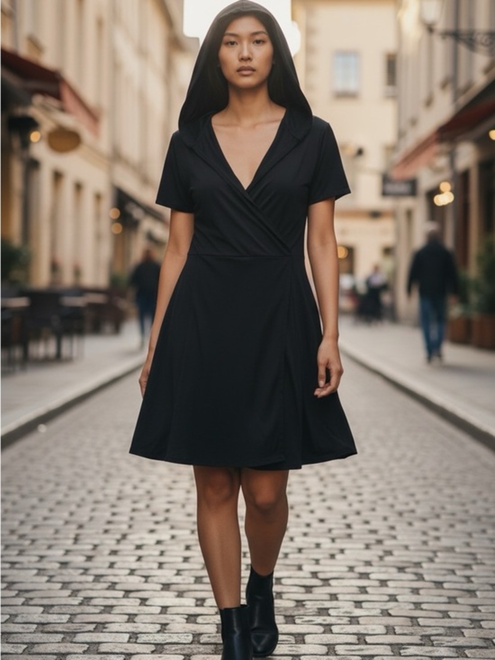 🫶🏻 Solemio Hooded Wrap Dress